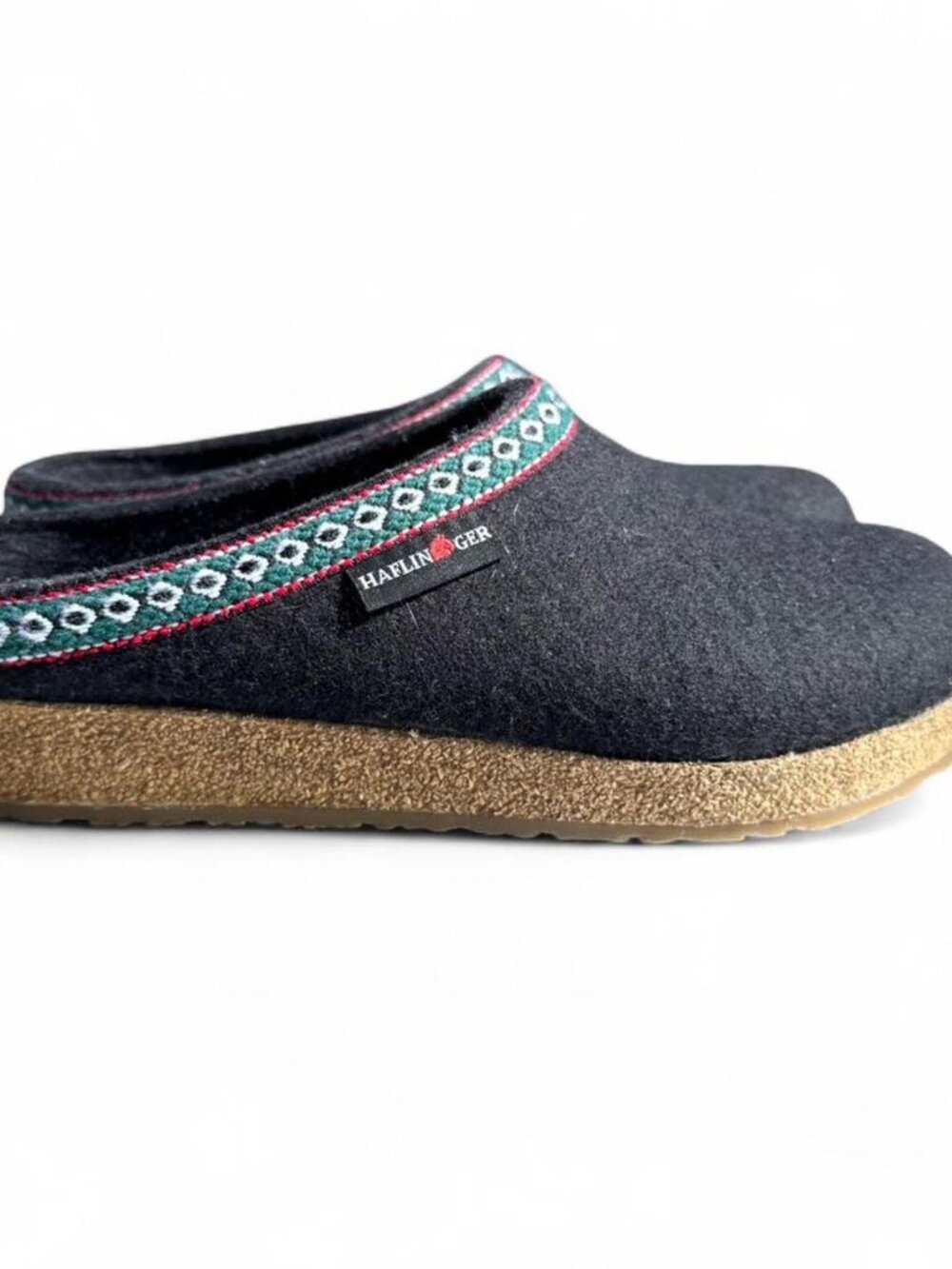 Haflinger Unisex Classic Grizzly GZ Wool Black Slipper Size 38